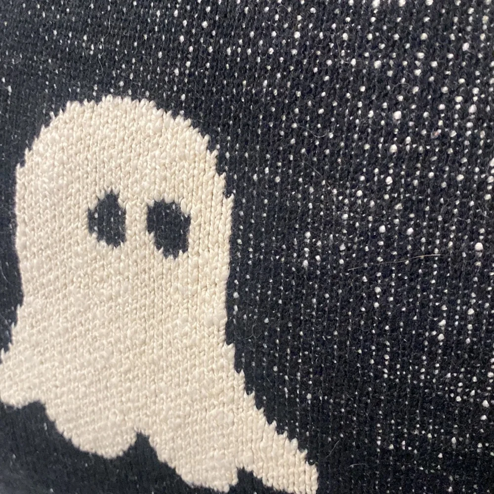 Rachel Zoe Black and White Knit Ghost Throw Pillow (1)